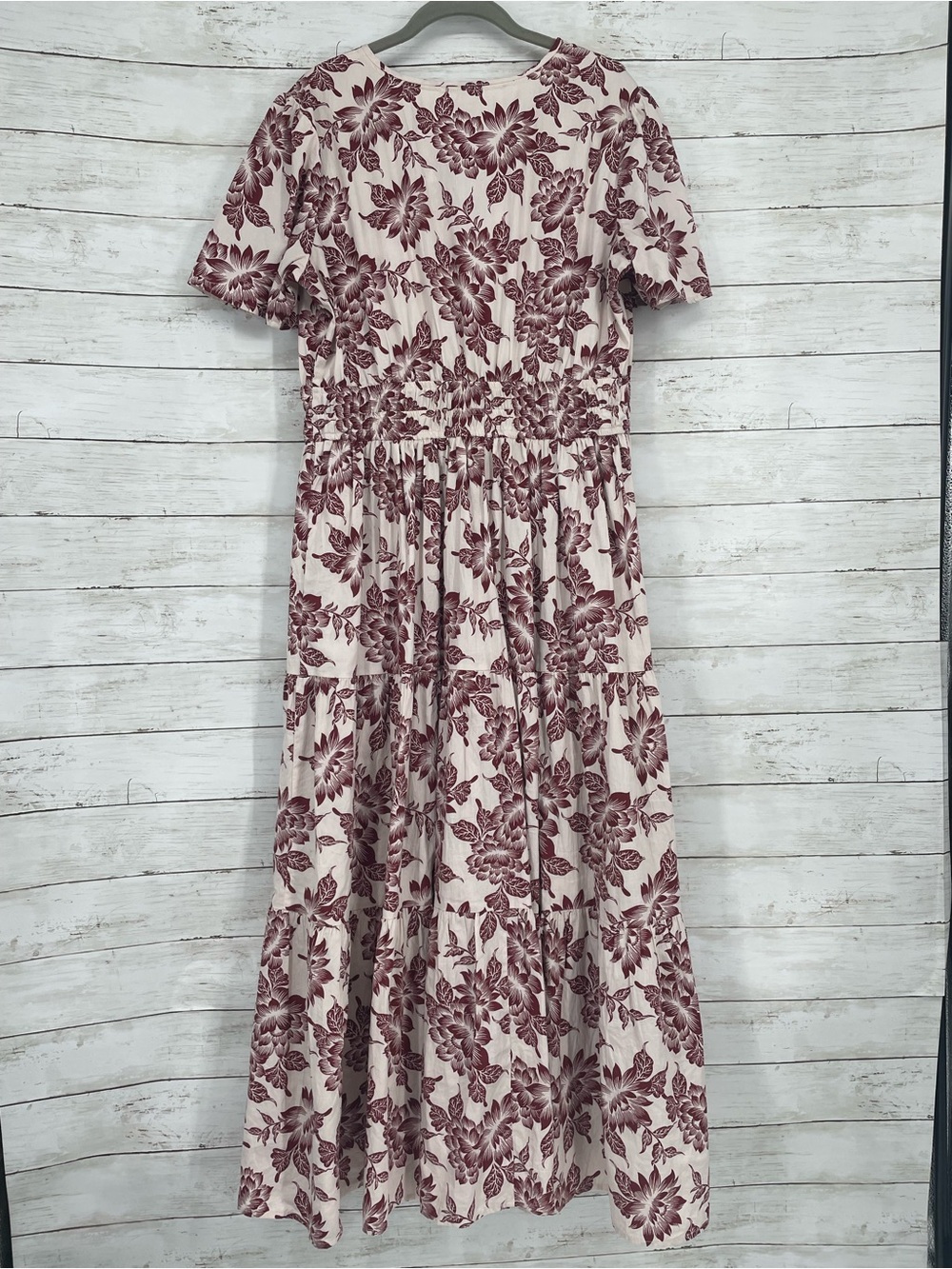 Kate & Sam Floral Midi Dress Size Large Cotton Cottagecore Boho Cream Red - Picture 3 of 9